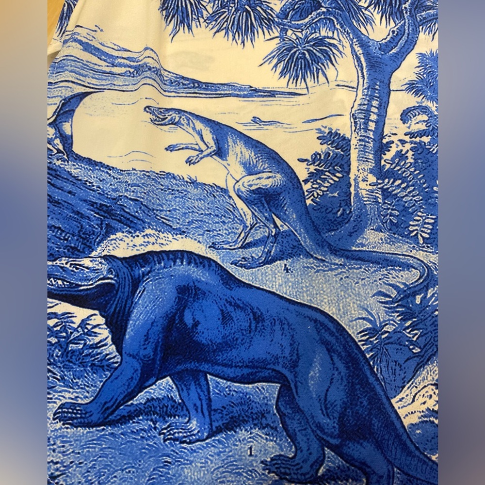 Ellery silk Blue and White Dinosaur Print Shirt - Picture 15 of 16